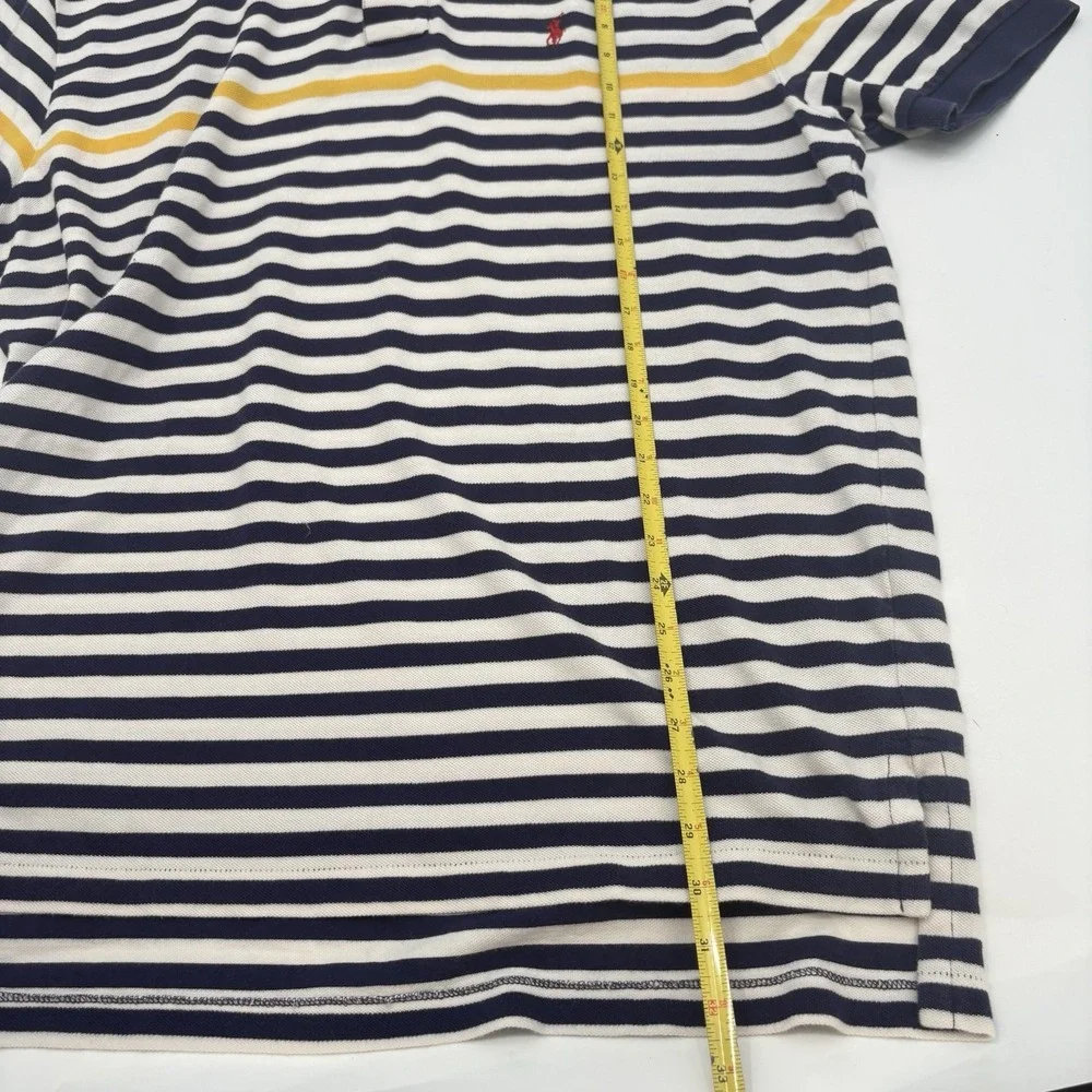 Polo Ralph Lauren Men's Size XL Polo Shirt Striped Blue Yellow Pony Vintage